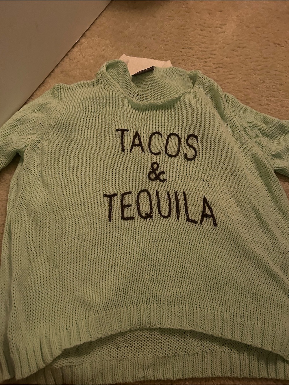 Wooden Ships Mint Green 'TACOS & TEQUILA' Knit Pullover